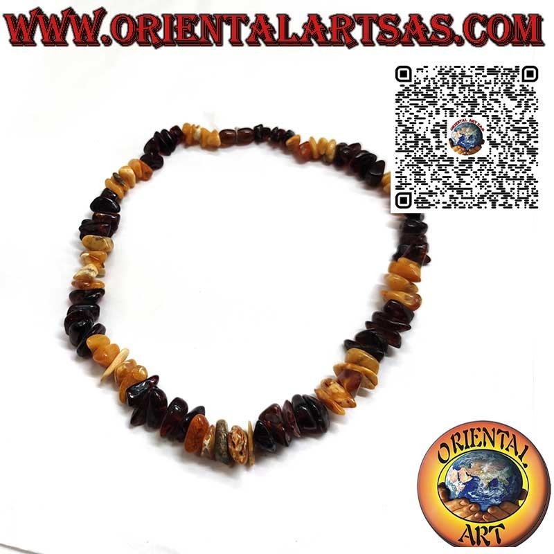 Baltic Amber Choker - Light & Dark Natural Chips | Oriental Art