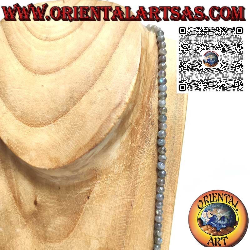 Lange Labradorit Halskette 5mm mit Silberverschluss | Oriental Art