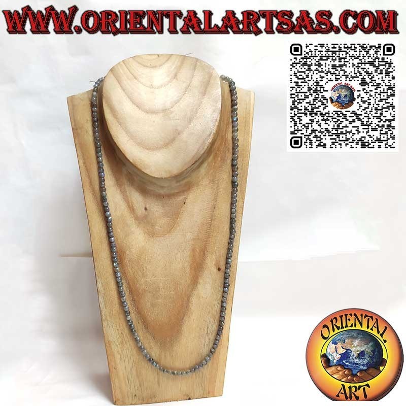 Collar Largo Labradorita Natural 5mm Plata 925 | Oriental Art