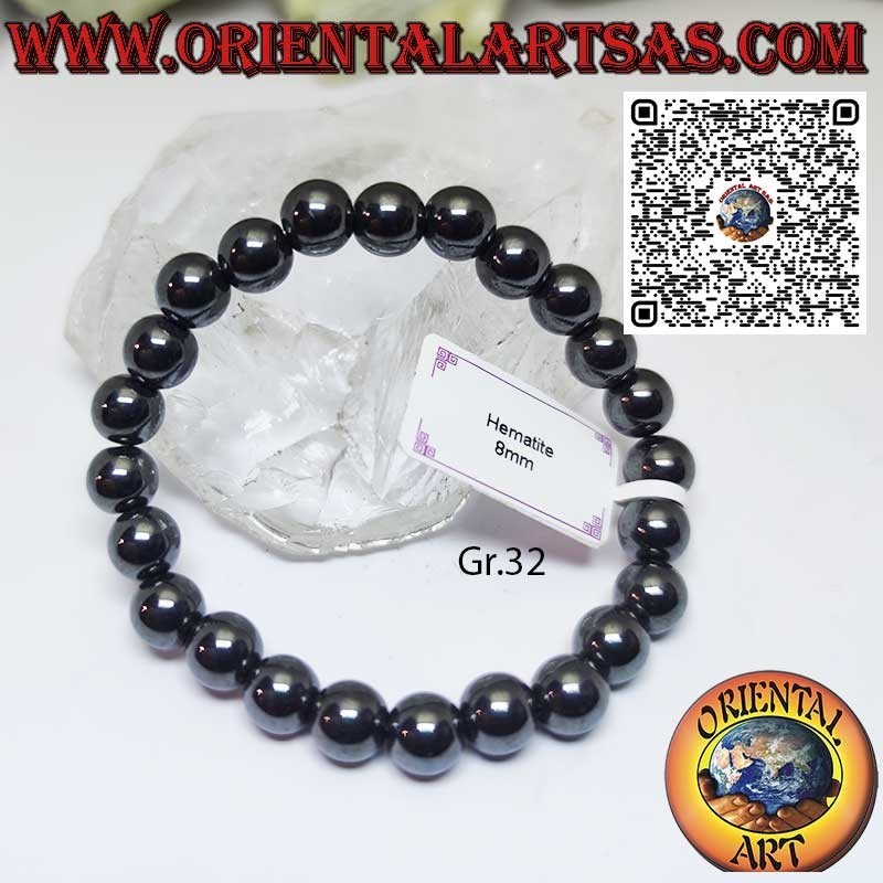 Bracciali Sfere Ematite Naturale 4-6-8mm Elastici