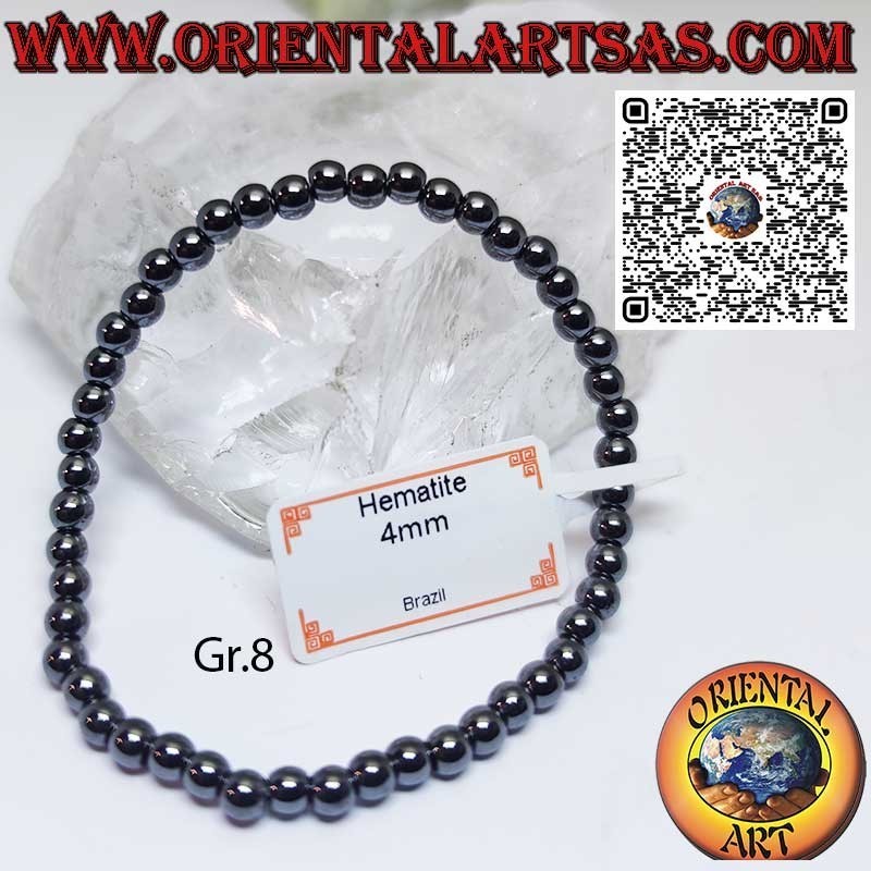 Bracelet Hématite Naturelle 4, 6, 8mm Élastique