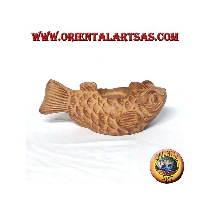 Kerzenständer Fisch in Terracotta