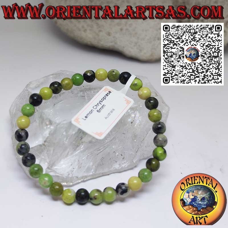 Chrysopras Kugelarmband 6mm | Naturstein | Elastisch