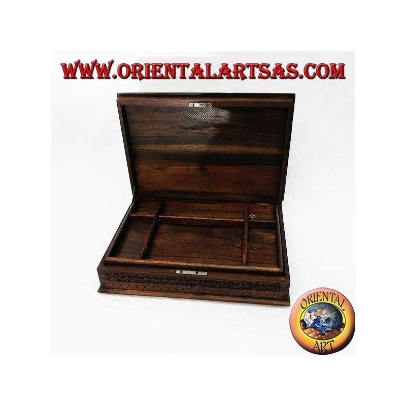 Coffret à bijoux avec Sonokeling bois d'étagère (ébène Indonésie) incrusté