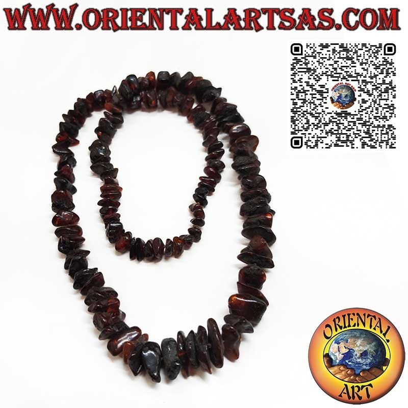 Collar Largo Ámbar Báltico Natural Oscuro Irregular | Oriental Art