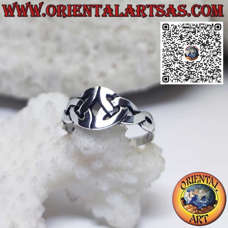 Bague Triquetra Argent 925 | Double Nœud Celtique de Tirone