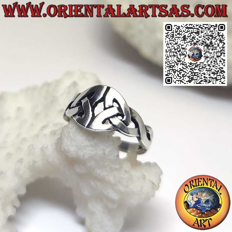 Anello Triquetra Argento 925 | Doppio Nodo Celtico di Tirone