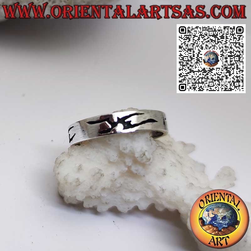 Bandring aus 925er Silber mit eingravierten Stammesgravuren