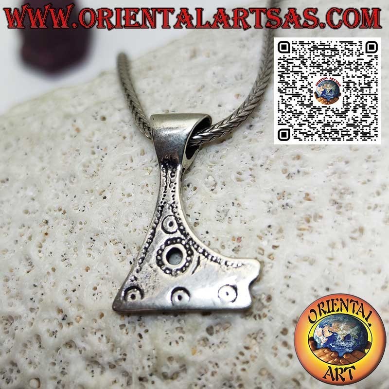 Ciondolo in argento 925 a forma di ascia dei guerrieri Viking amuleto
