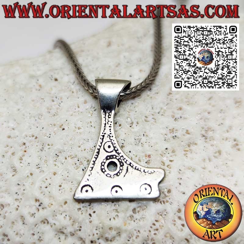 Ciondolo in argento 925 a forma di ascia dei guerrieri Viking amuleto