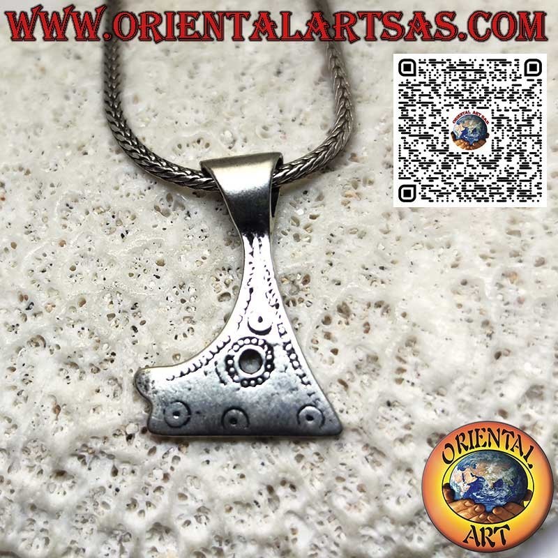 Colgante de plata 925 con forma de hacha del amuleto de los guerreros vikingos.