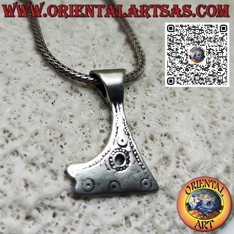 Ciondolo in argento 925 a forma di ascia dei guerrieri Viking amuleto