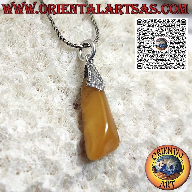Pendentif Ambre Baltique Naturelle & Argent 925