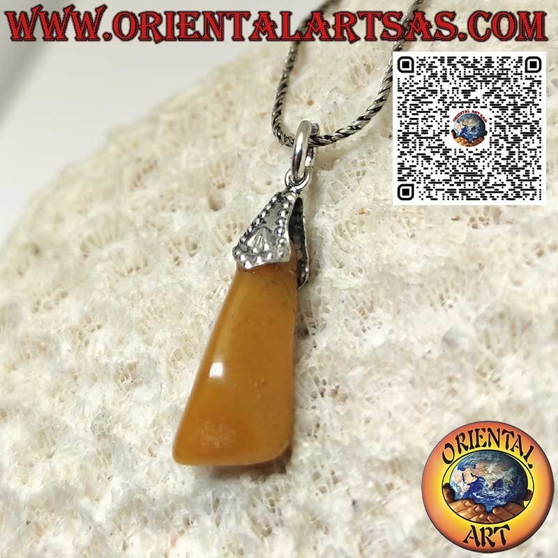Natural Tumbled Baltic Amber Pendant 925 Silver | Oriental Art