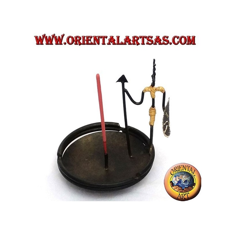 Ashtray, burning iron incense: the warrior