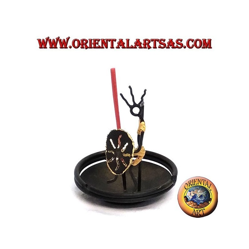 Ashtray, burning iron incense: the warrior