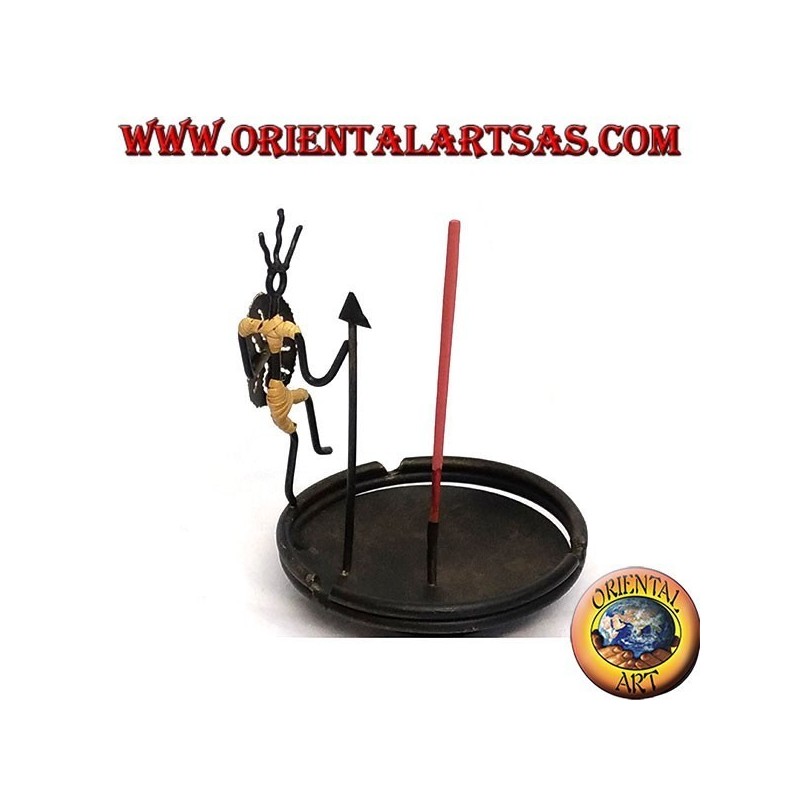 Ashtray, burning iron incense: the warrior
