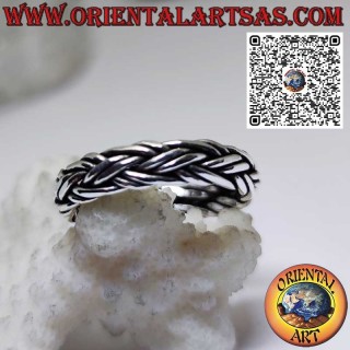 Bague en argent avec une paire de fils entrelacés à partir de 5 mm. longueur