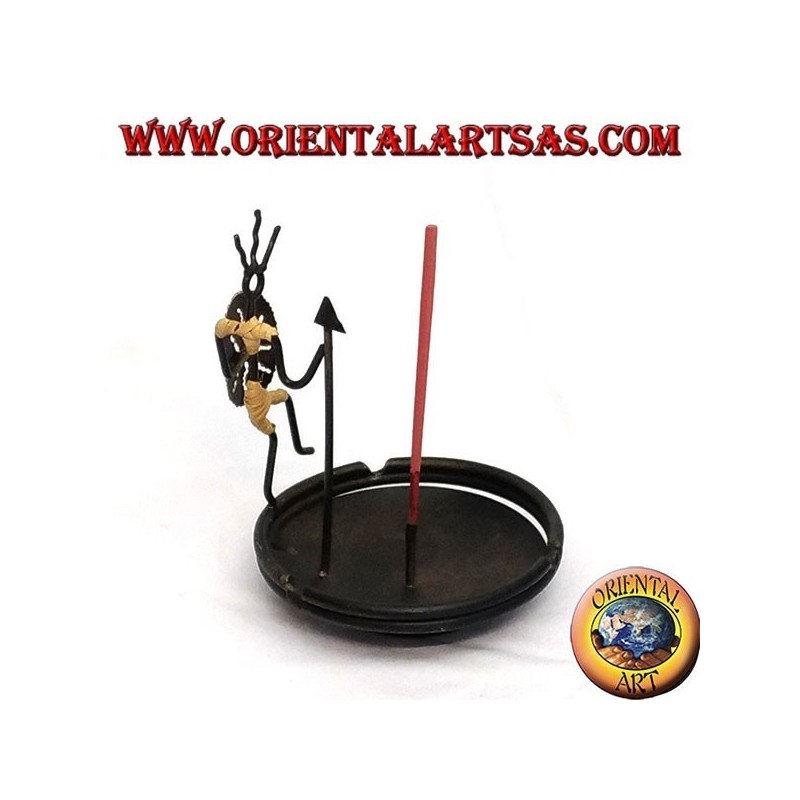 Ashtray, burning iron incense: the warrior