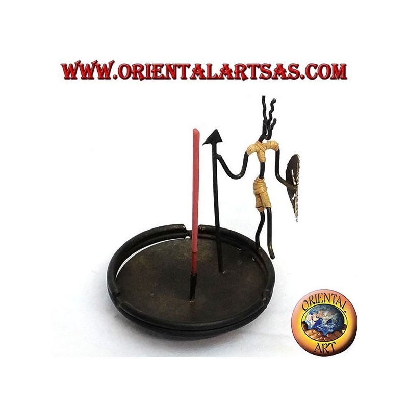 Ashtray, burning iron incense: the warrior