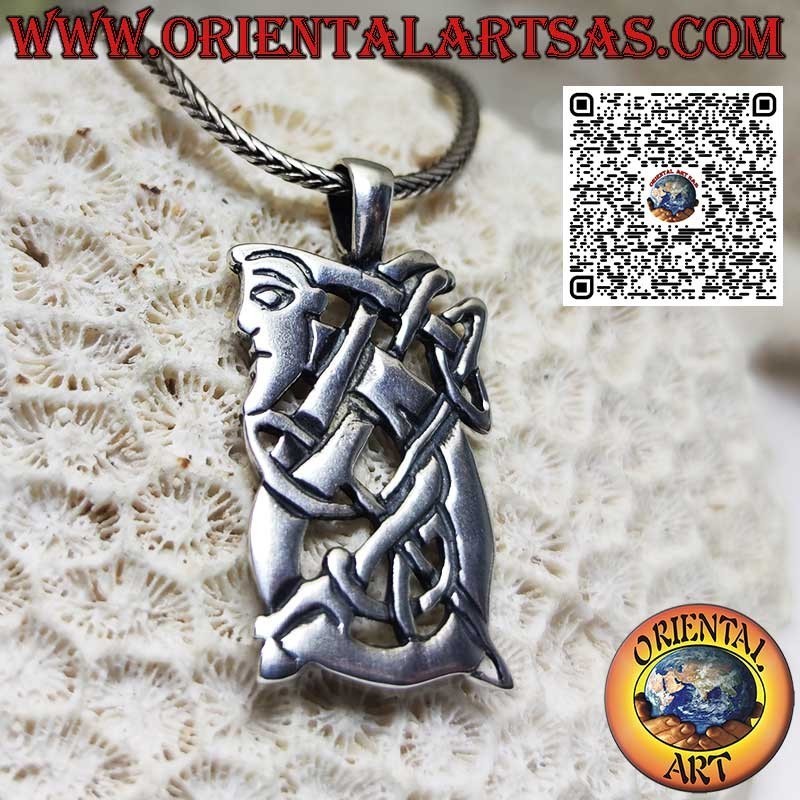 Odin Wikinger Knoten Silber Anhänger Amulett