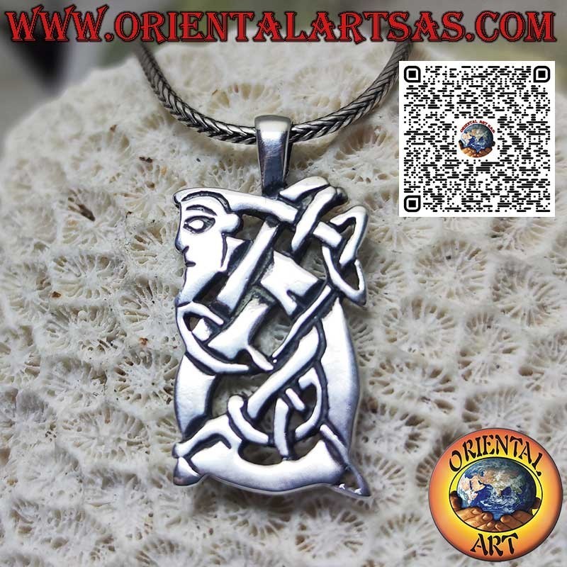 Amulette pendentif en argent avec nœud viking Odin