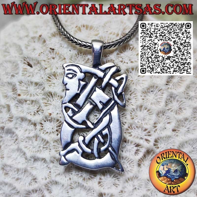 Amulette pendentif en argent avec nœud viking Odin