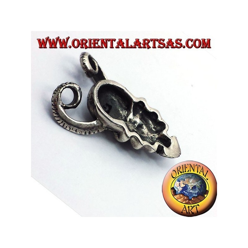 pendant skull with horns of RAM, silver