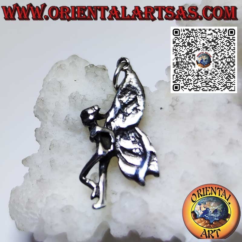 Colgante de plata maciza de la preciosa hada Campanita, pequeño