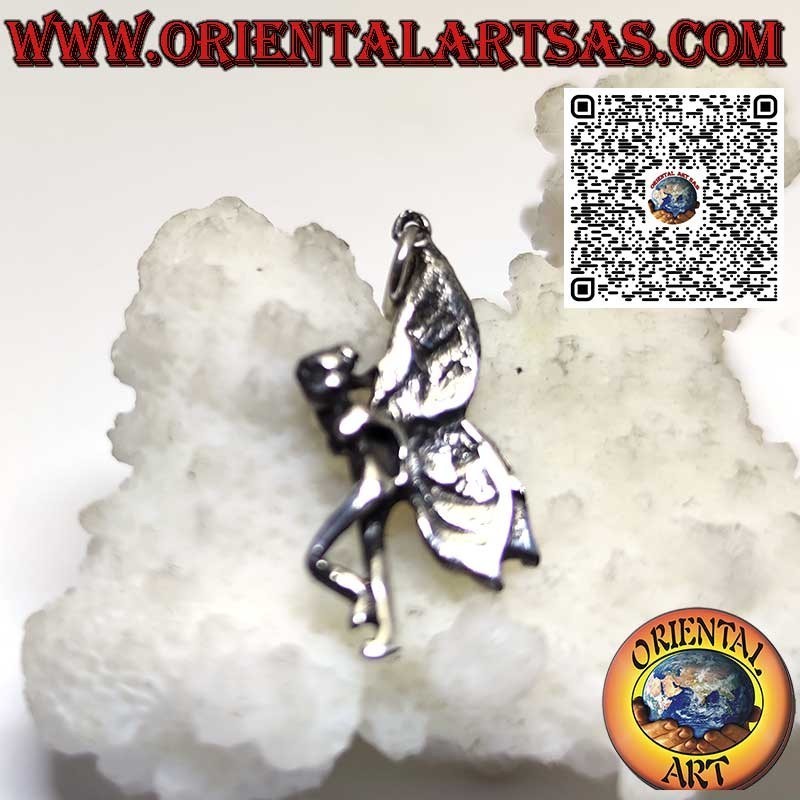 Pendentif en argent massif de la belle fée Clochette, petit