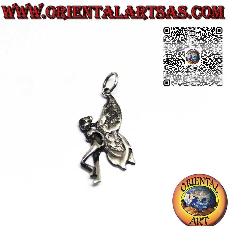 Pendentif en argent massif de la belle fée Clochette, petit