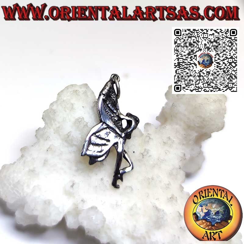 Pendentif en argent massif de la belle fée Clochette, petit