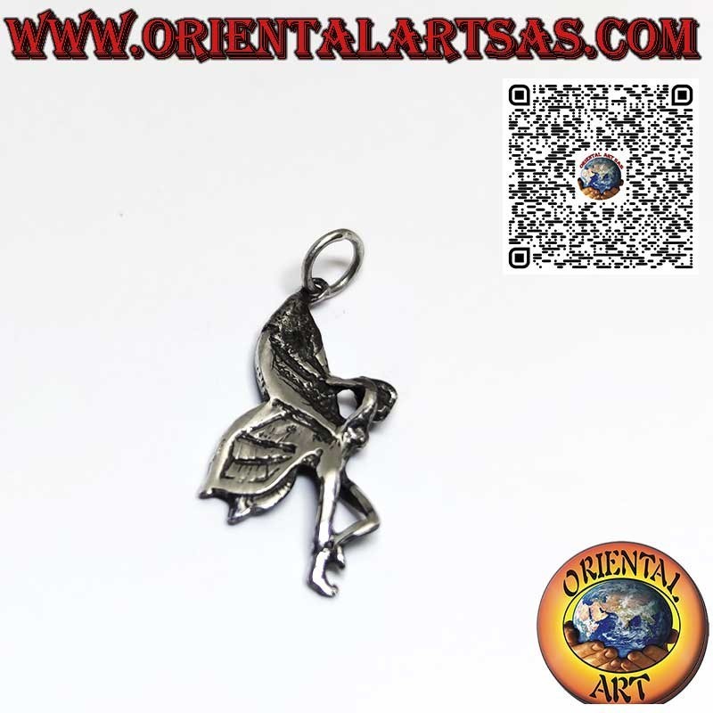 Colgante de plata maciza de la preciosa hada Campanita, pequeño