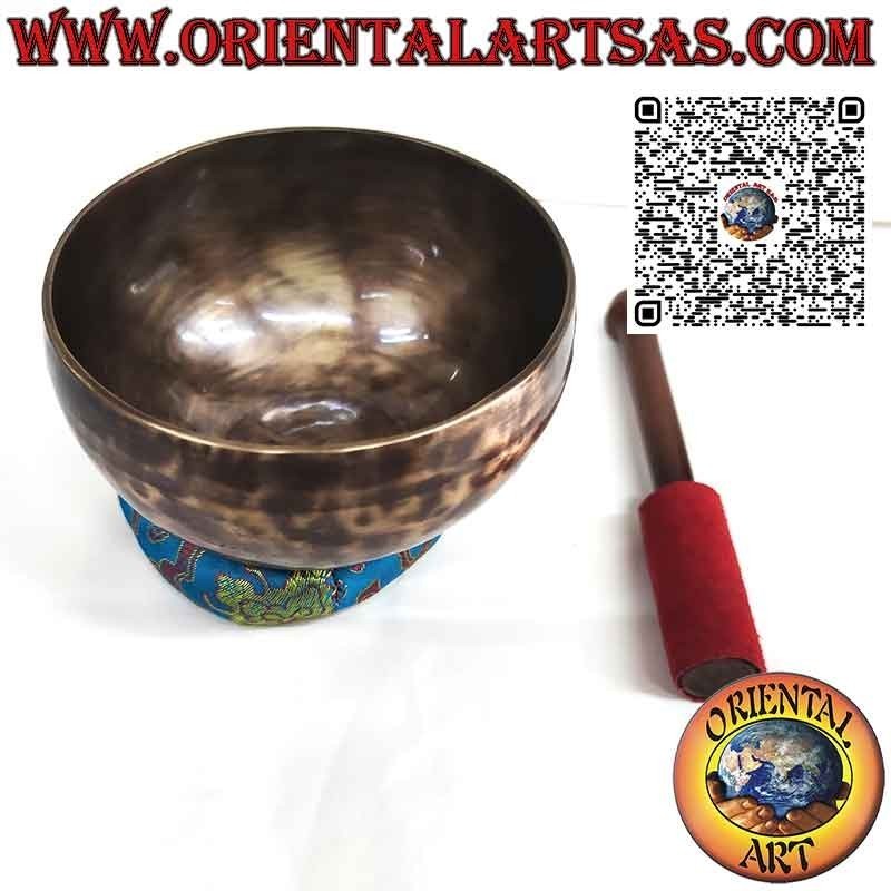 Campana tibetana con batacchio fatta a mano, 14 cm Ø, 560 g, "MI", 360 Hz