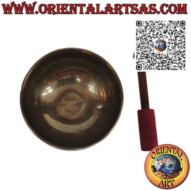 Campana tibetana con batacchio fatta a mano, 13 cm Ø, 450 g, "RE", 440Hz