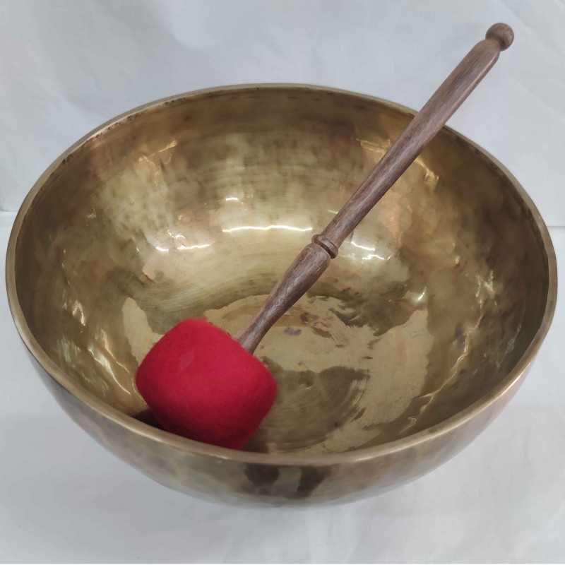 Bol chantant tibétain fait main "Nadayaga" avec battant, 30 cm Ø, 2830 g, "King", 290 Hz