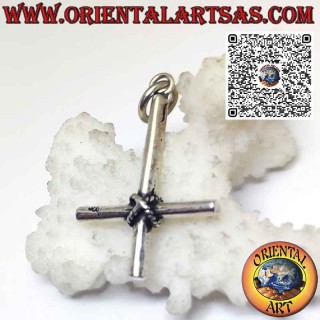 Pendentif en argent, croix de Saint-Pierre antichrétienne inversée nouée au centre