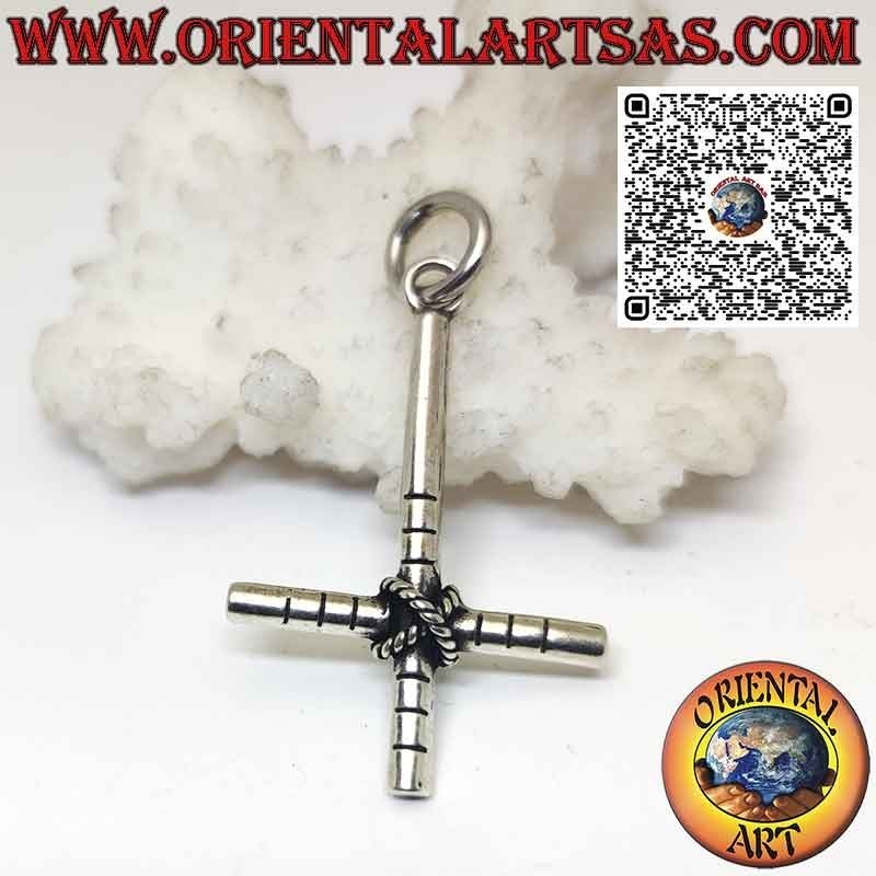 Silver pendant, the "cross of St. Peter" or anti-Christian cross