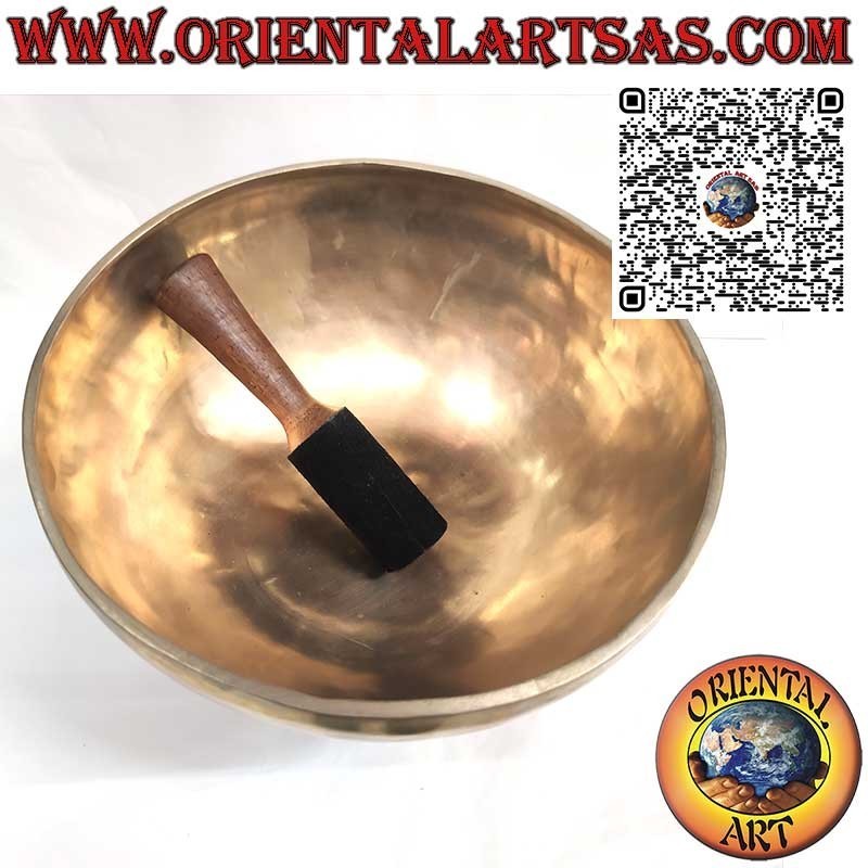Handmade Tibetan singing bowl "Nirmala" with clapper, 27 cm Ø, 2150 g, "Si", 120 Hz