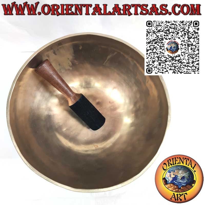 Handgefertigte tibetische Klangschale "Nirmala" mit Klöppel, 27 cm Ø, 2150 g, "H", 120 Hz