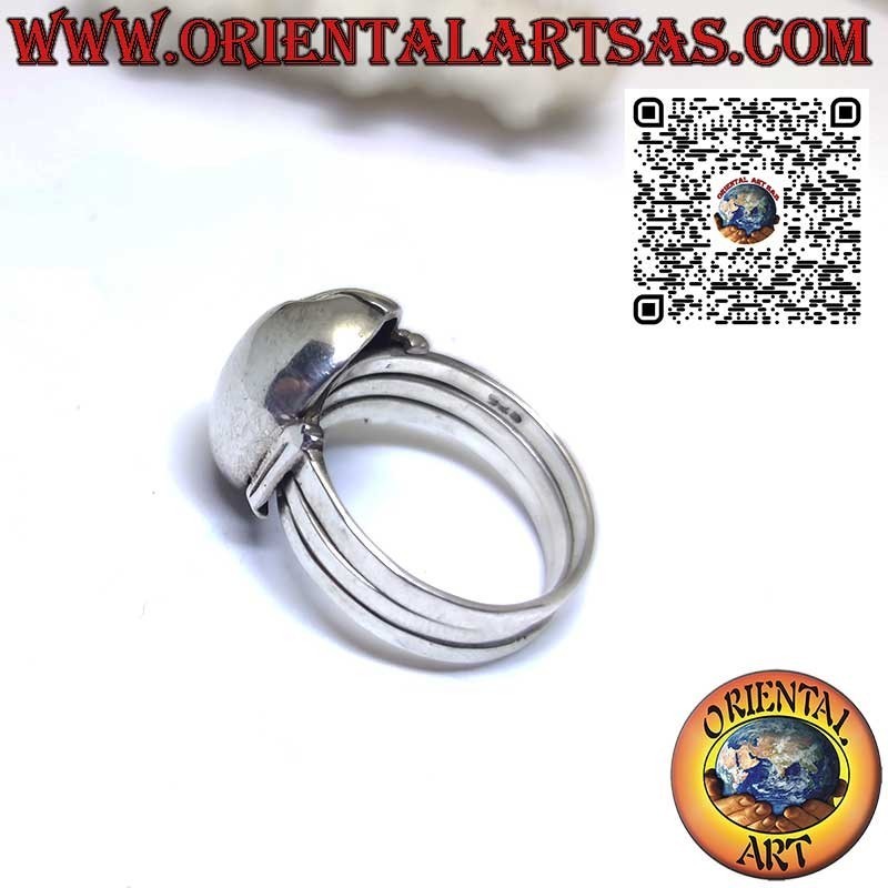 Openable egg silver ring with chick