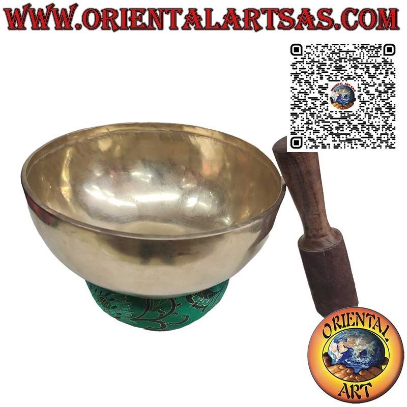 Cuenco tibetano hecho a mano "Nirmala" con badajo, 24 cm Ø, 1500 g, "Do", 130 Hz