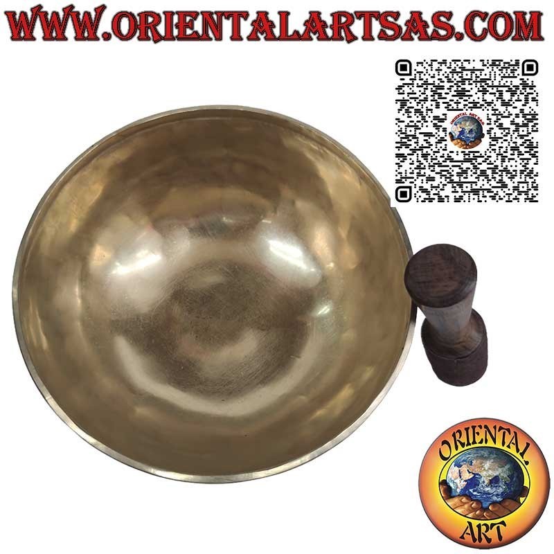 Cuenco tibetano hecho a mano "Nirmala" con badajo, 24 cm Ø, 1500 g, "Do", 130 Hz