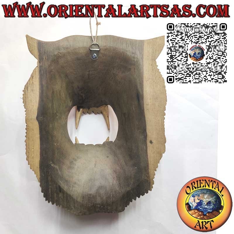 máscara de la cabeza del tigre de madera  hibiscus