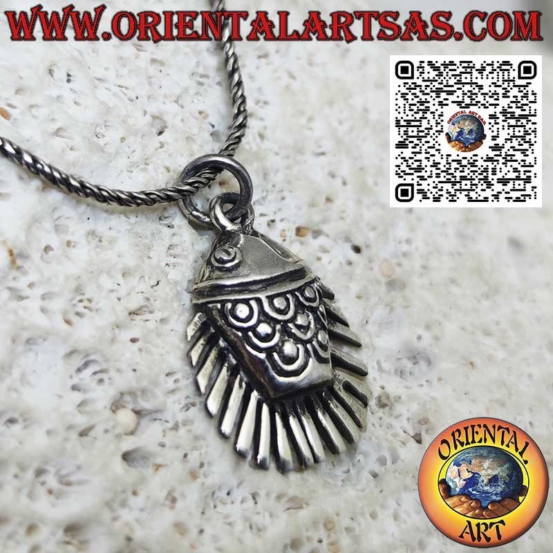 Silver pendant, the discus fish