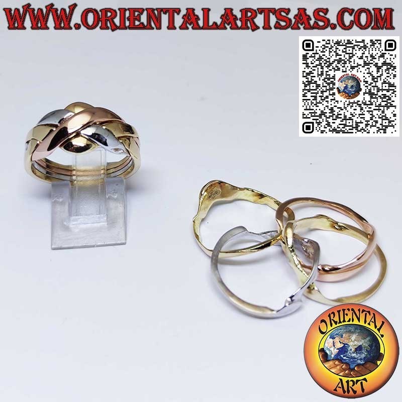 Alliance turque en or jaune, rose et blanc 18 carats