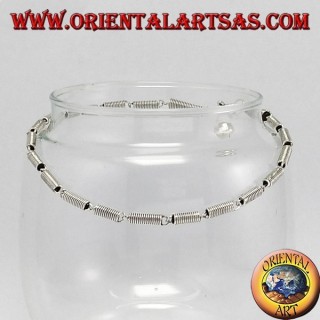 Silver ankle, with spirals and 1 bell