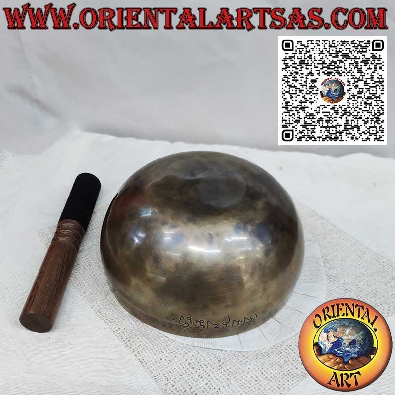 Campana tibetana de luna llena hecha a mano, 17 cm Ø, 888gr., "Si", 233 Hz
