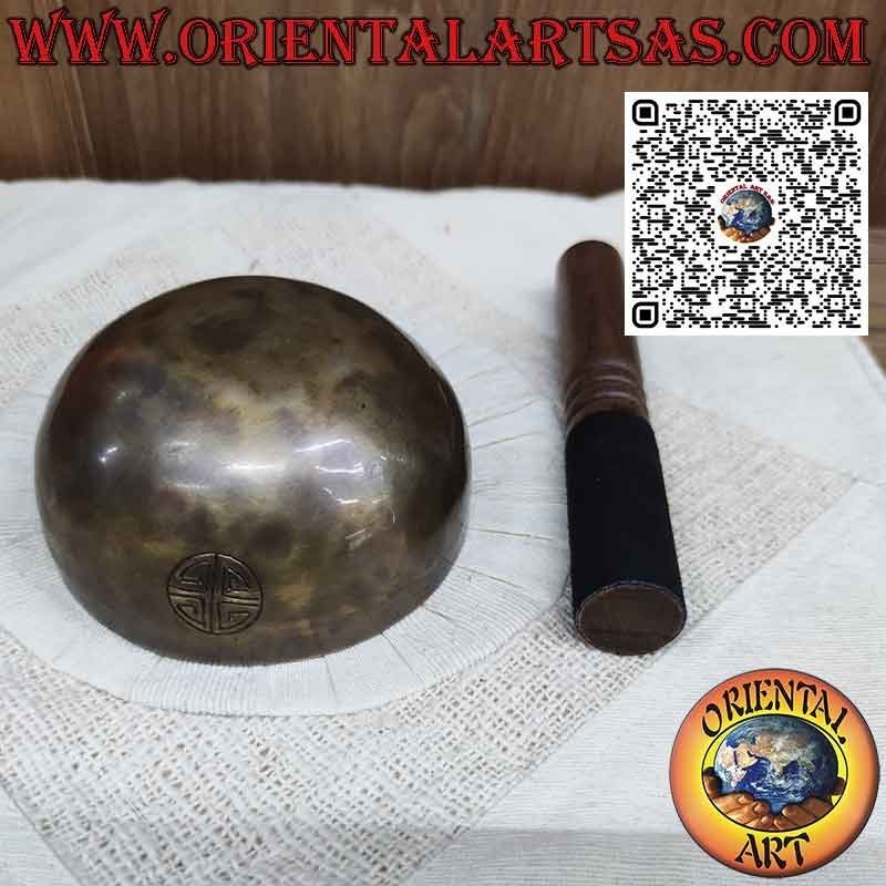 Tibetan Bell Full Moon Handmade, 14 cm Ø, 410gr., "La", 440 Hz