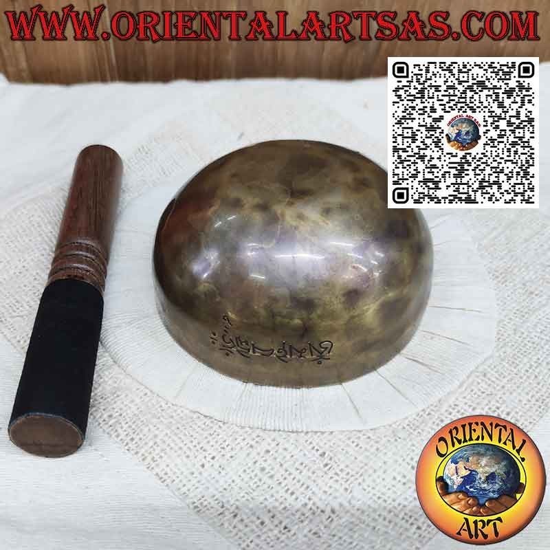 Cuenco tibetano hecho a mano de luna llena, 14 cm Ø, 410gr., "La", 440 Hz